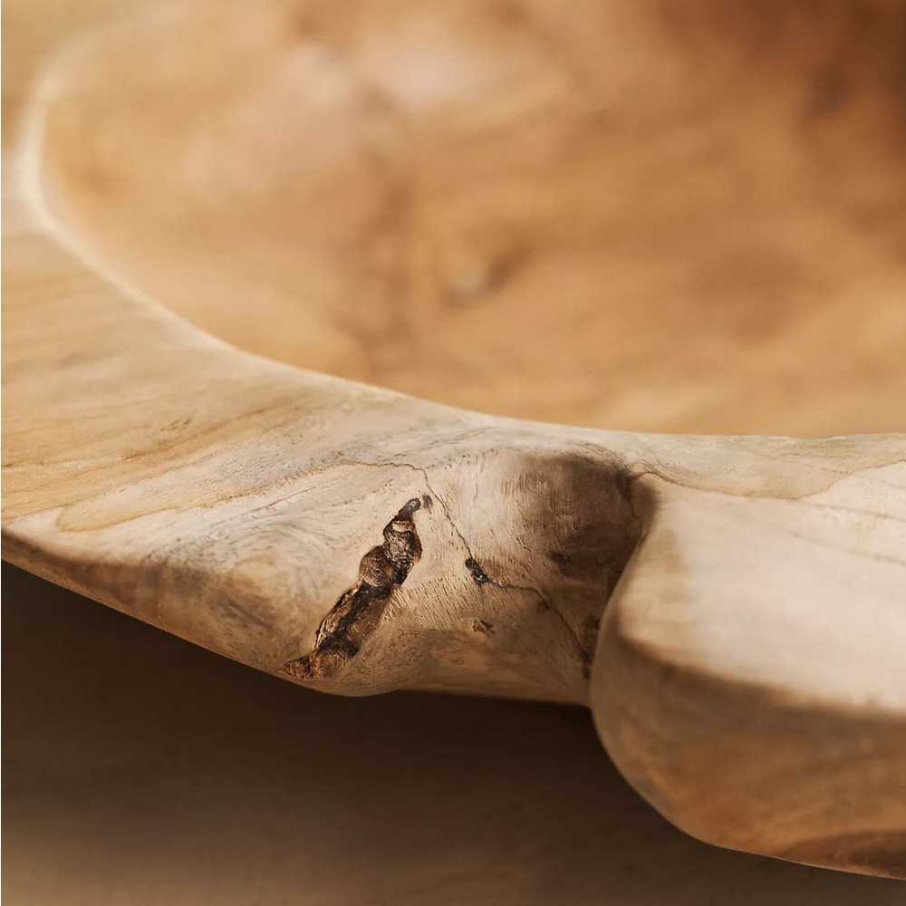 New🌟Anthropologie-Teak Root Round Bowl Planter, 16" - Picture 7 of 13